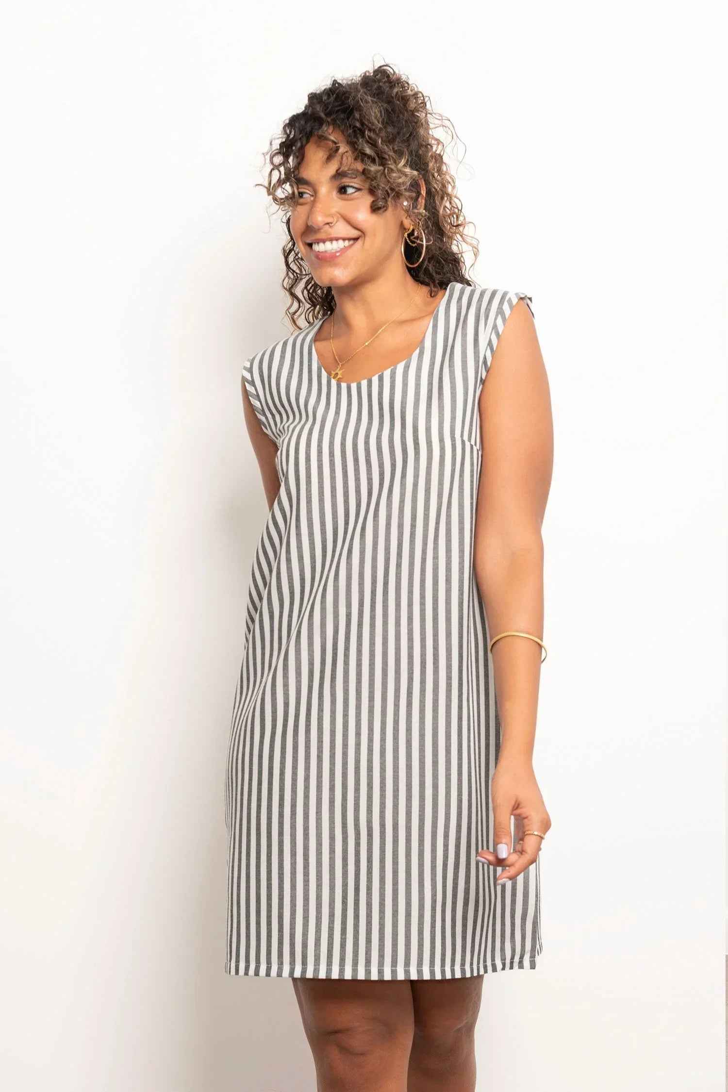 Casual Striped Short Dress - Viva