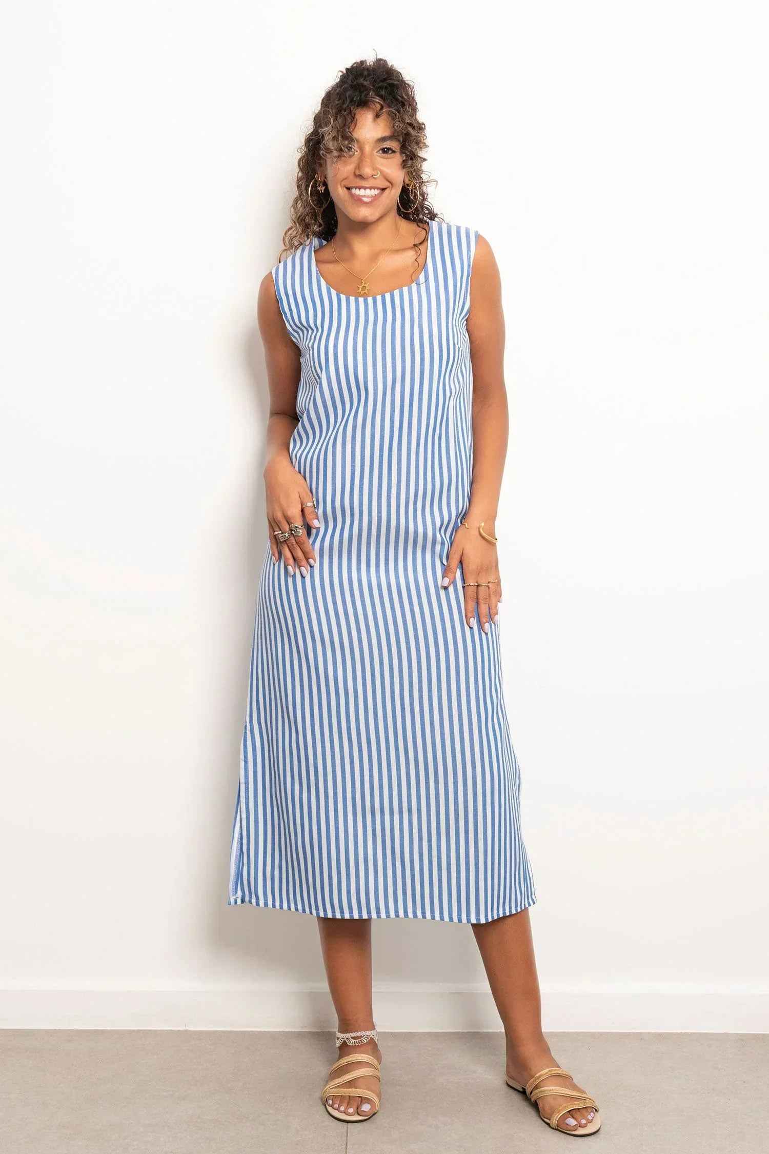 Casual Striped Long Dress - Viva