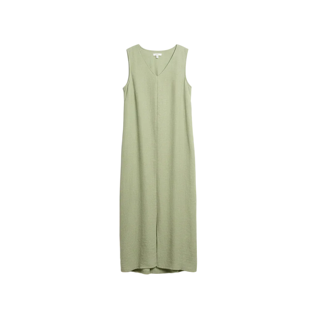 V-Neck Basic Linen Dress - Viva 1