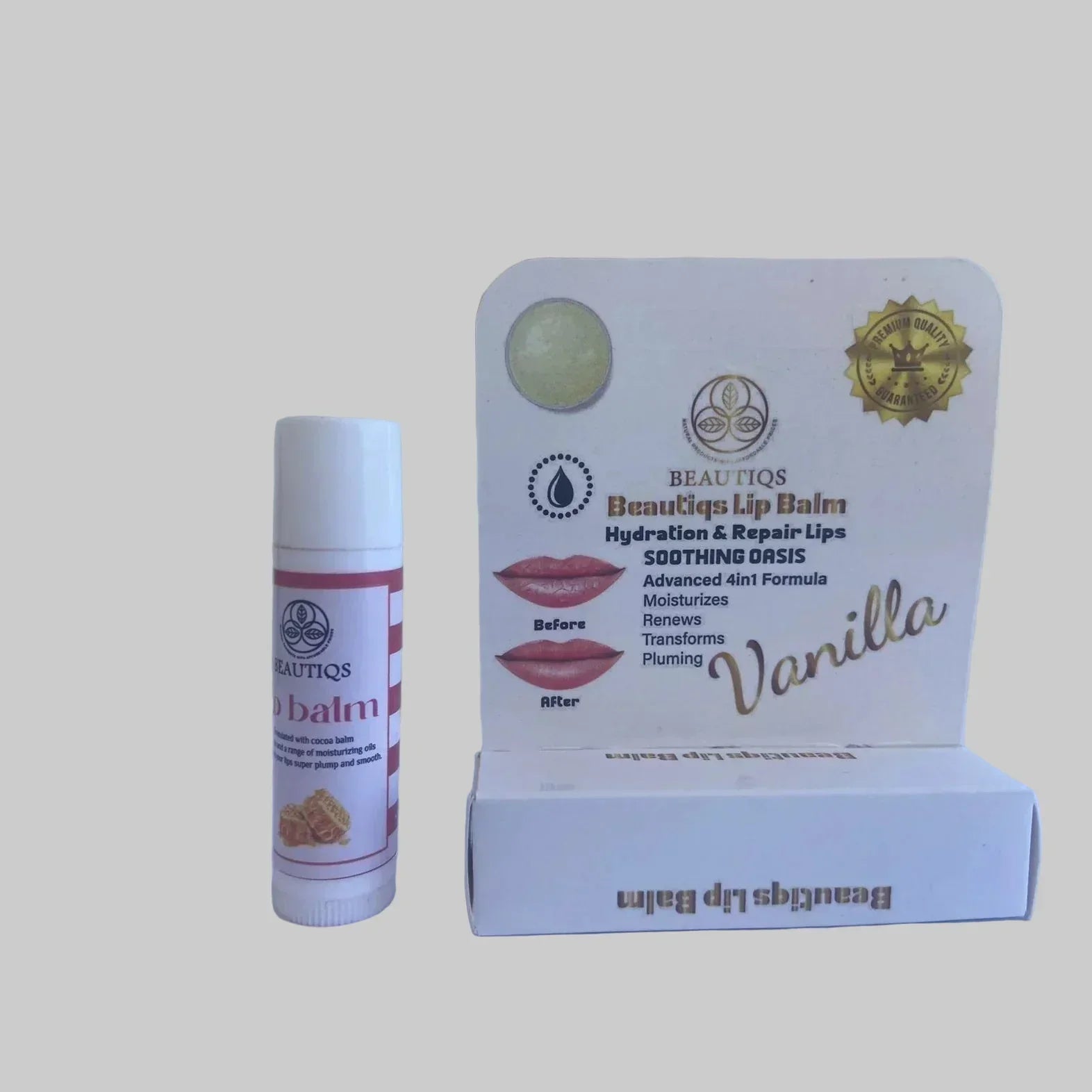White Vanilla Lip Balm - Beautiqs - Babazzaro