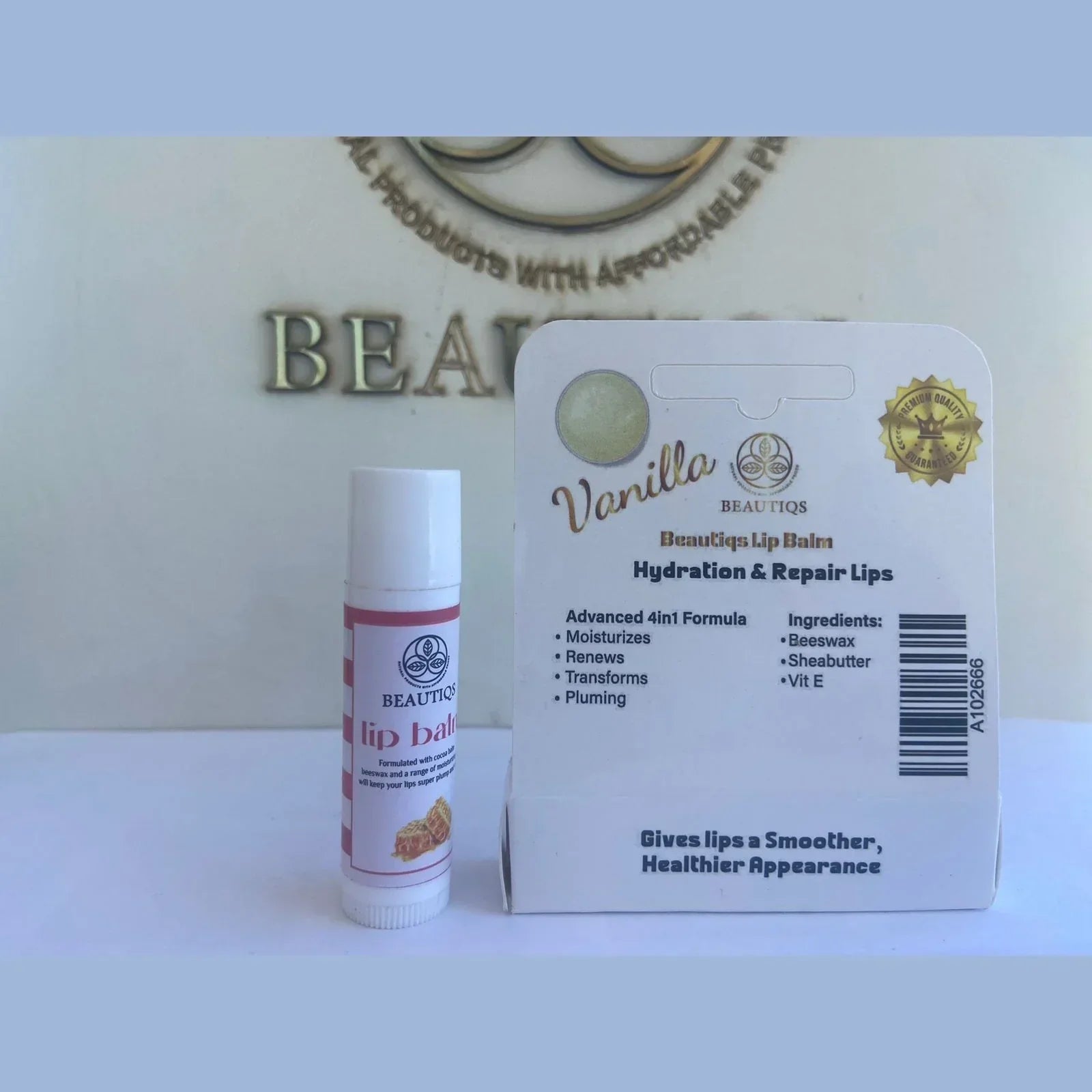 White Vanilla Lip Balm - Beautiqs - Babazzaro