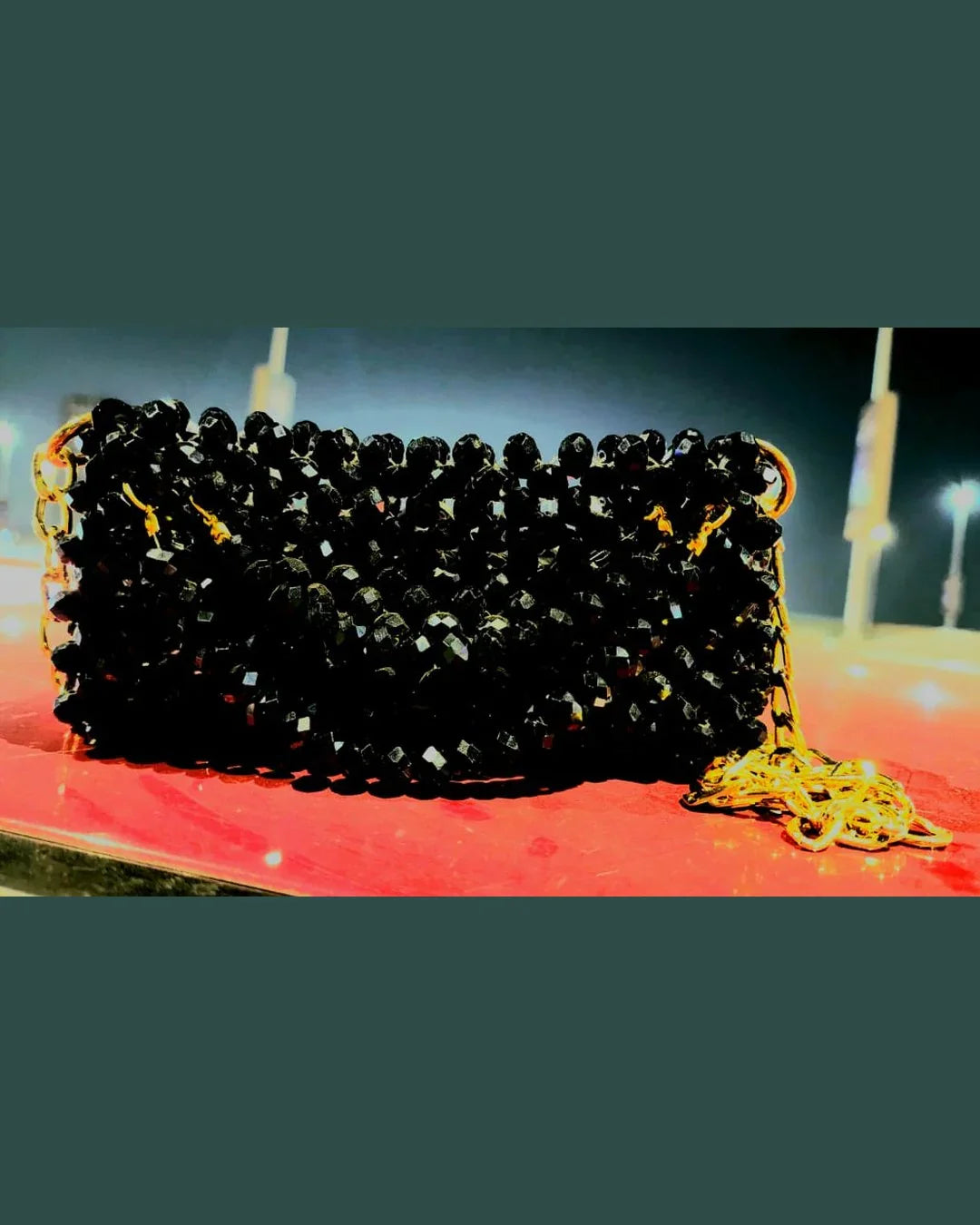 Shimmer Handmade - Handbag with polished crystal beads 1