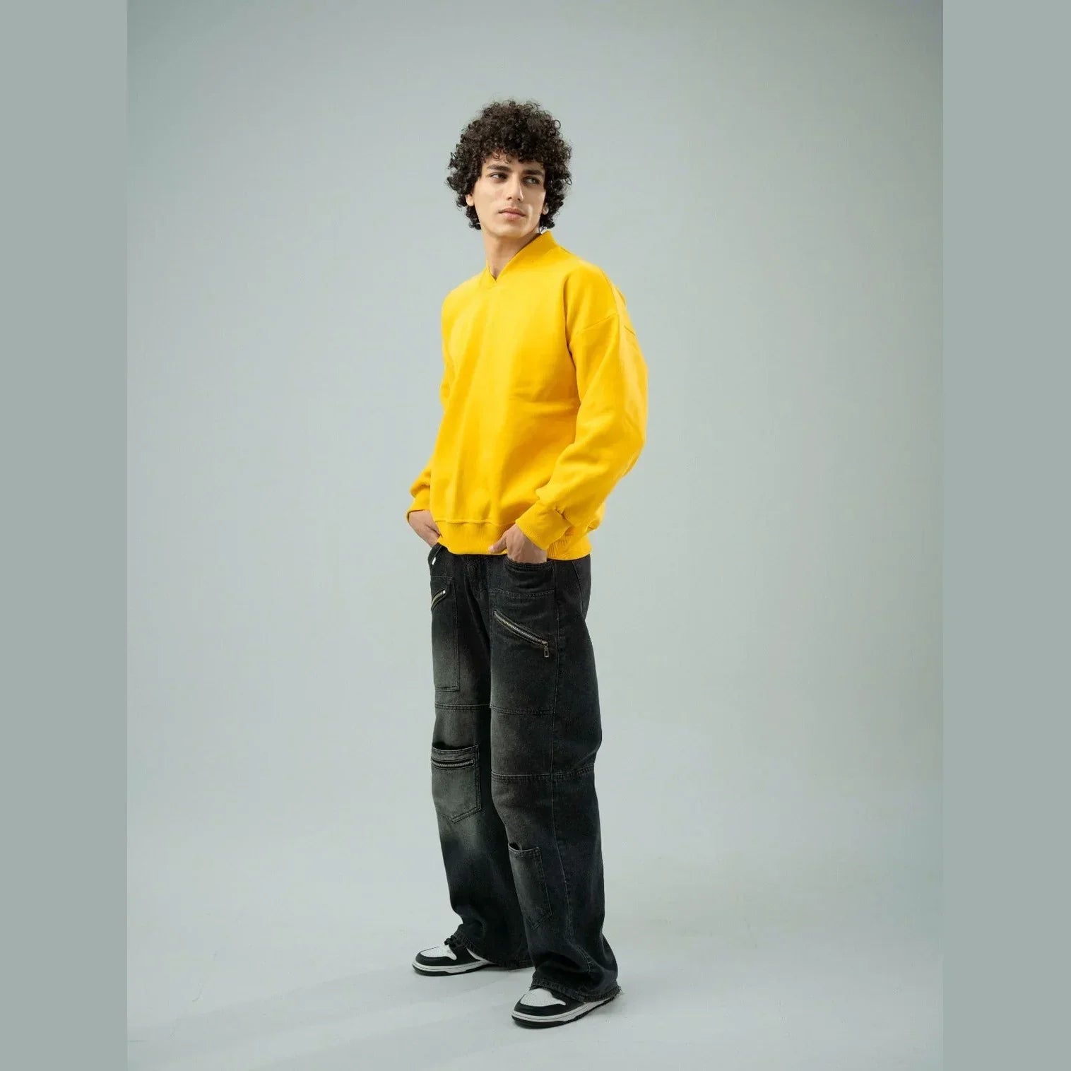 Plain Yellow Sweatshirt - Fade Out Designs 5