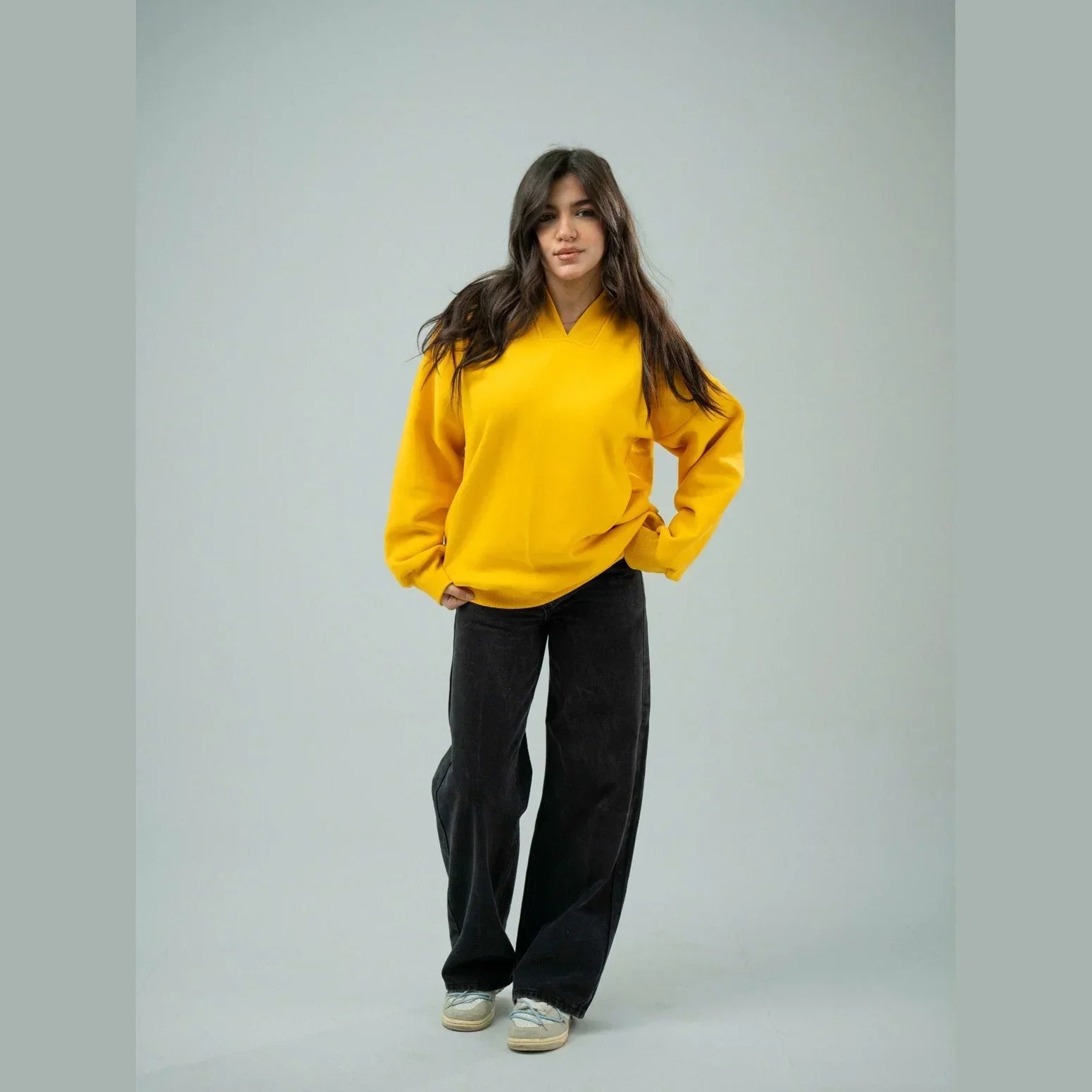Plain Yellow Sweatshirt - Fade Out Designs 2