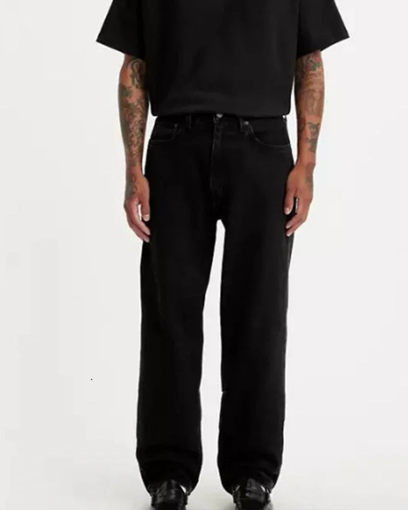 Straight Unisex Denim Pant - Black M - NAS Trends 5