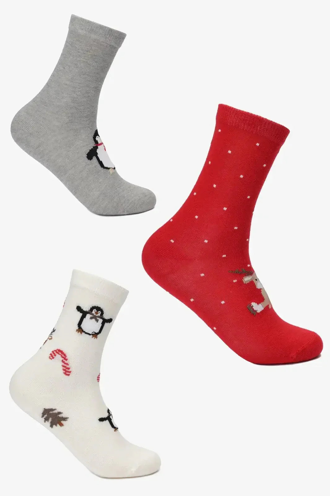 Carina - Girly Long Christmas Socks - 3 Pairs 1