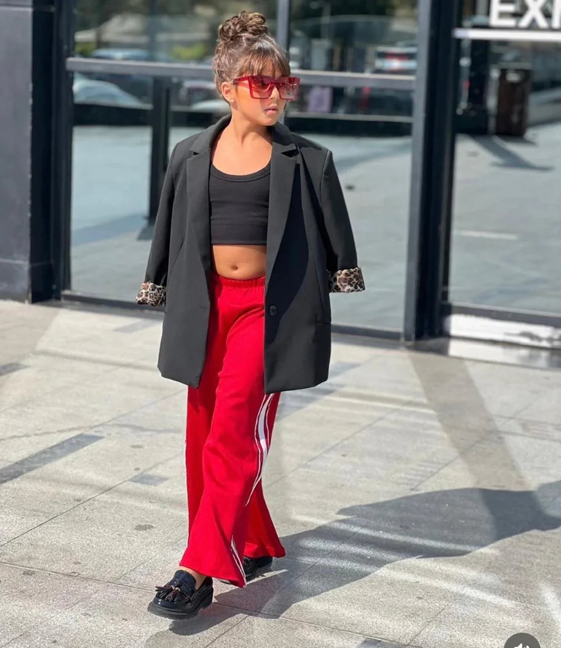 Berries - Red wide leg pants 4