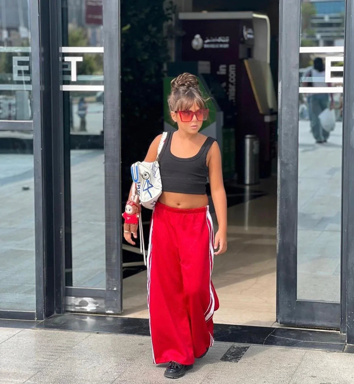 Berries - Red wide leg pants 3