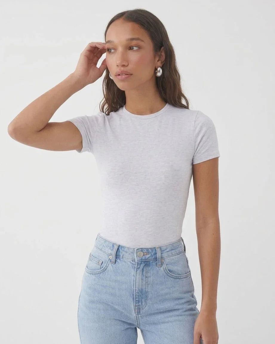 Basic Women Baby Tee - White - NAS Trends 4