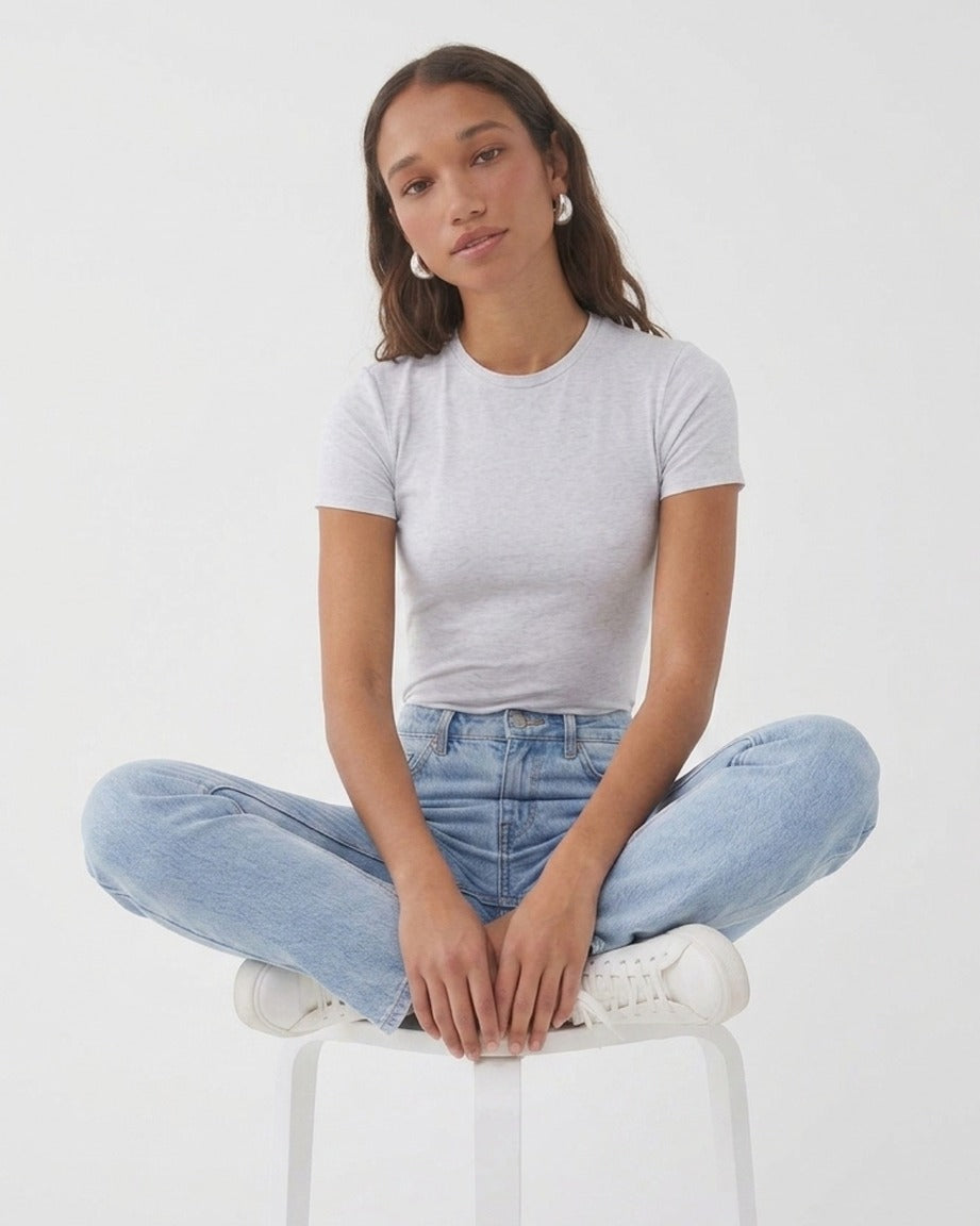 Basic Women Baby Tee - White - NAS Trends 2