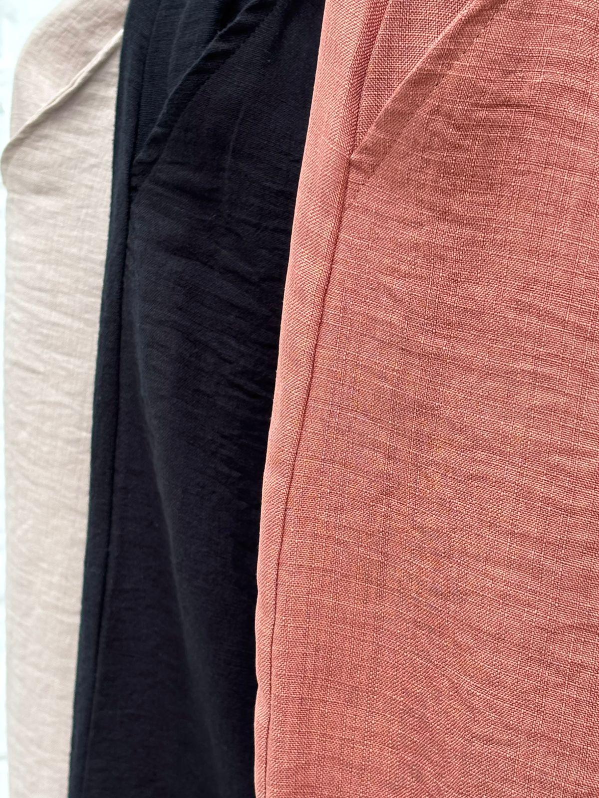 Raha Linen Pants - بنطلون كتان راحة - Queenza 1