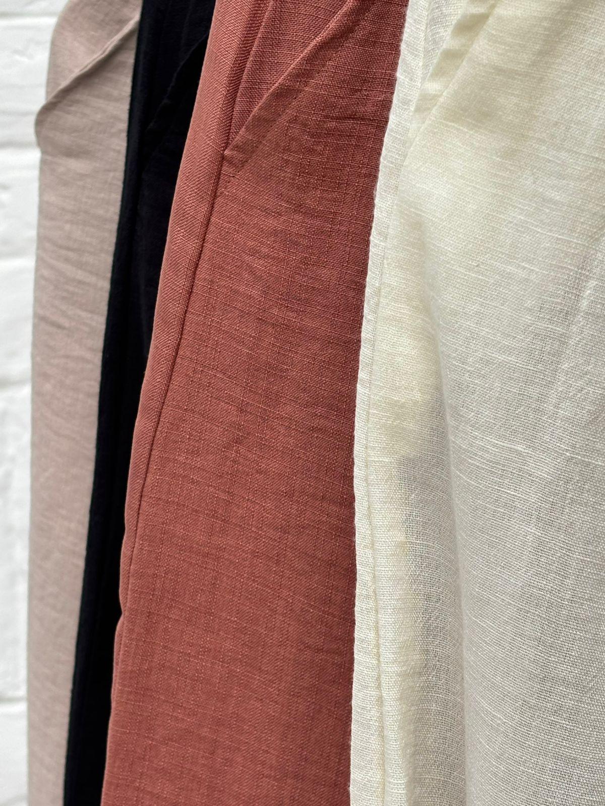 Raha Linen Pants - بنطلون كتان راحة - Queenza 2