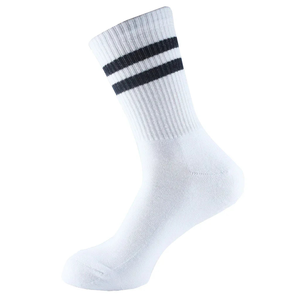 Men Set Of 3 Long Half Terry Sport Socks (White-Black-Grey ) - Sam Socks - Babazzaro