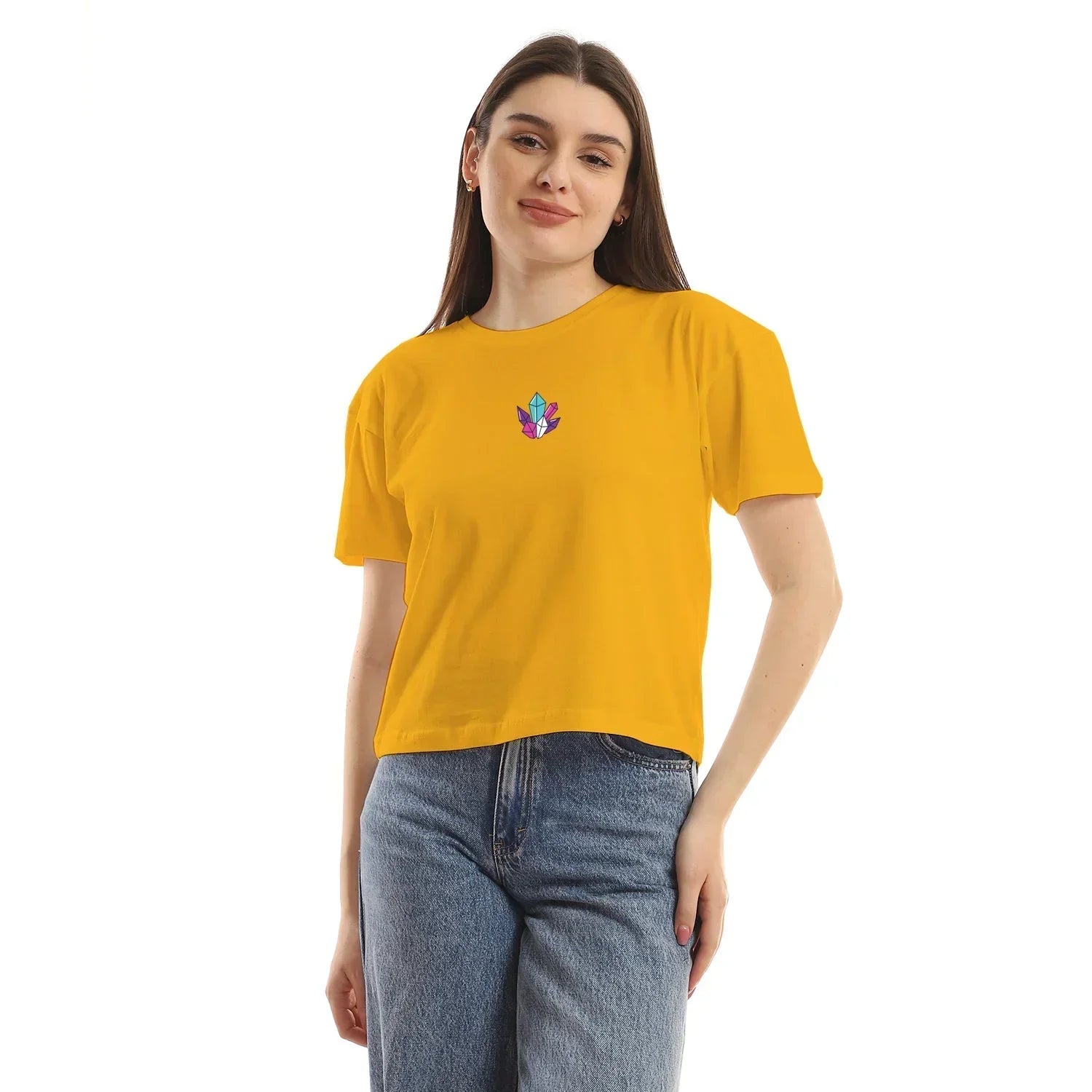 Street Art Women cropped SS T-shirt - Yellow - NAS Trends - Babazzaro