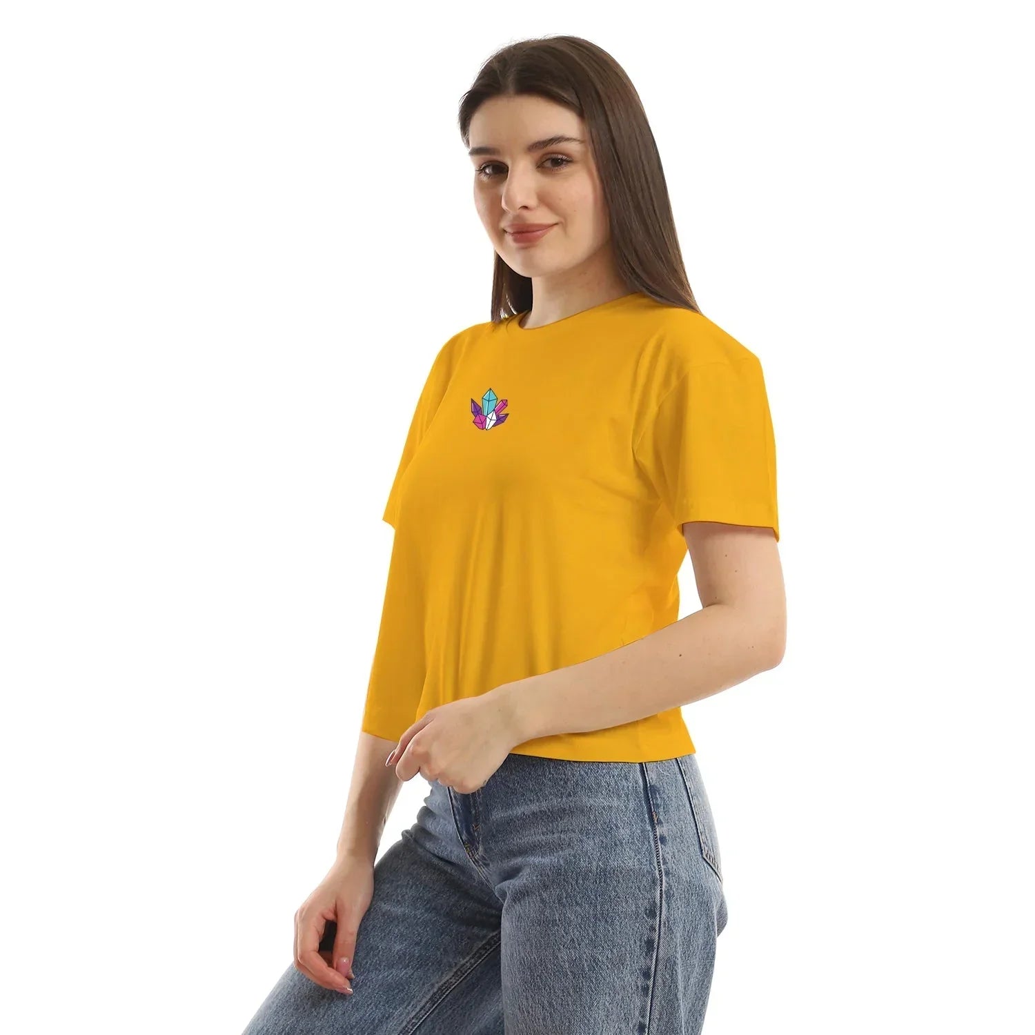 Street Art Women cropped SS T-shirt - Yellow - NAS Trends - Babazzaro