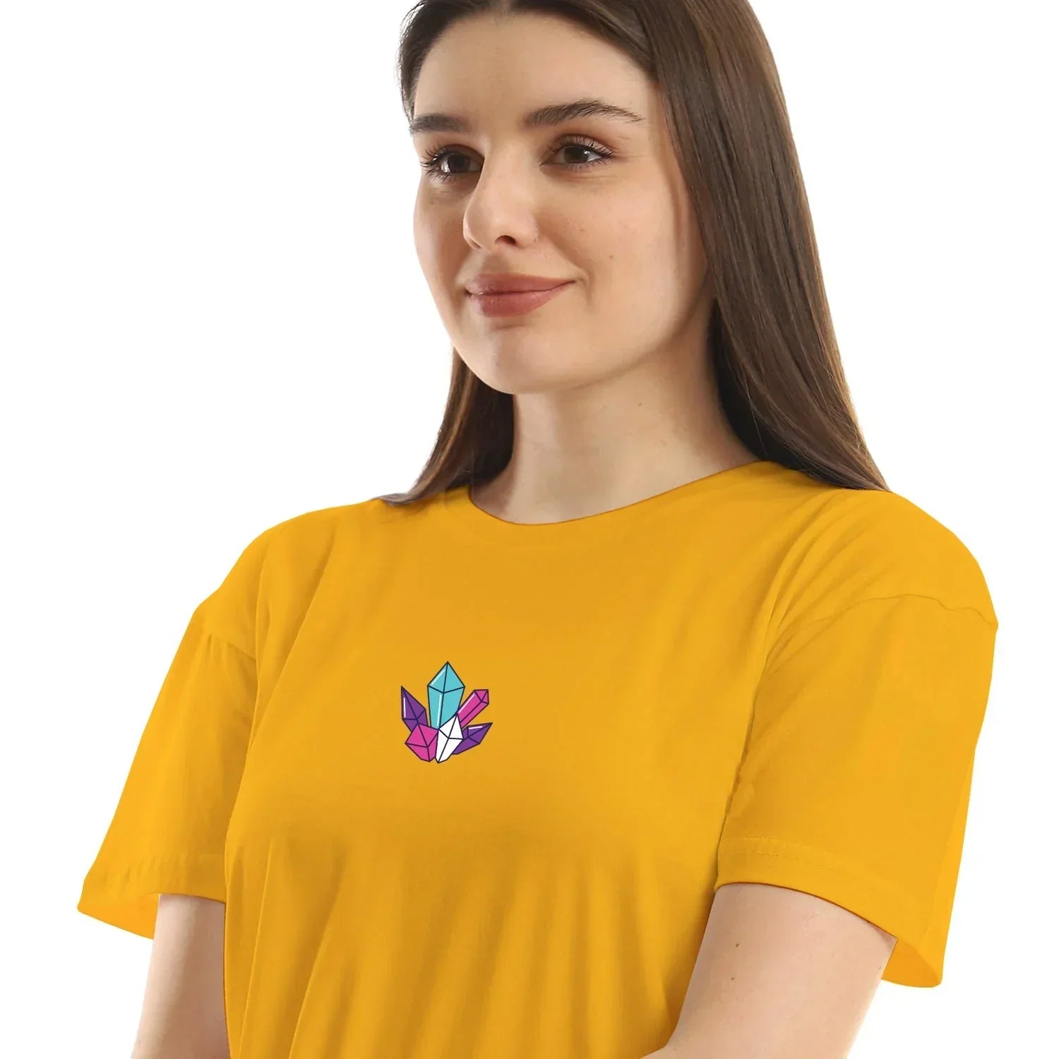Street Art Women cropped SS T-shirt - Yellow - NAS Trends - Babazzaro