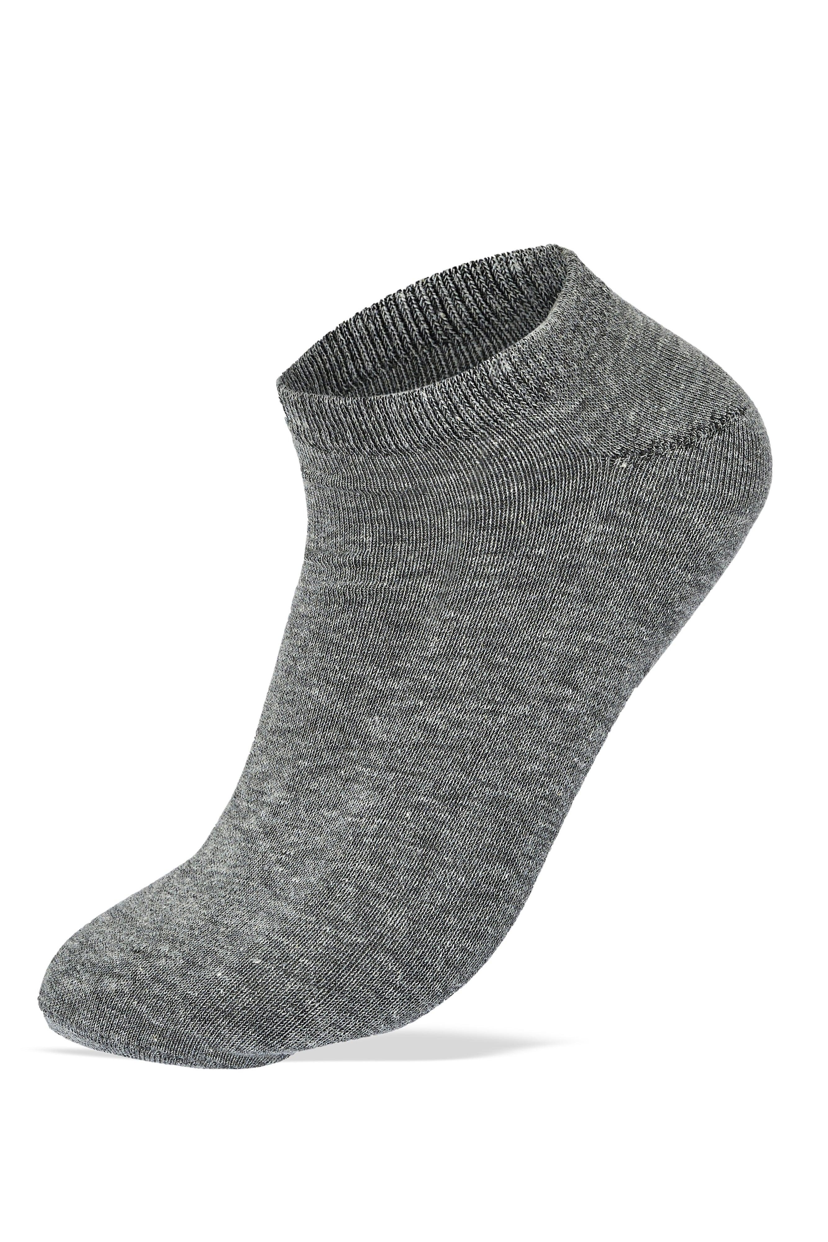 Sam Socks - Men Set Of 5 Ankle Plain Socks Black-Grey 2