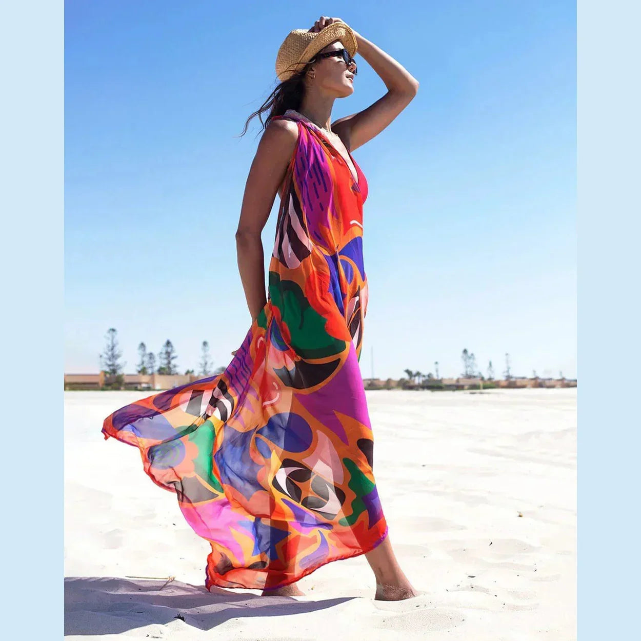 Abstracted Maxi Flowy Wrap - In your shoe - Babazzaro