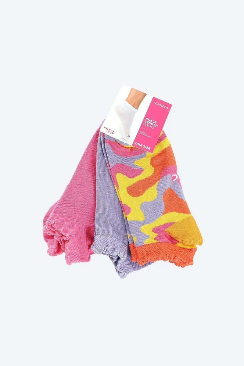 Free Ankle Length Socks - 3 Pairs - Carina 1