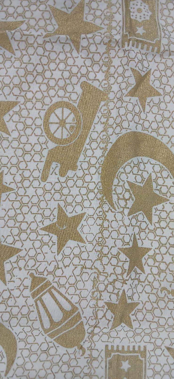 Lavender - Linen runner with Ramadan pattern print 1