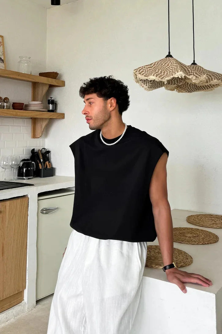 Black Oversized Cut-Off - Comfowear 3