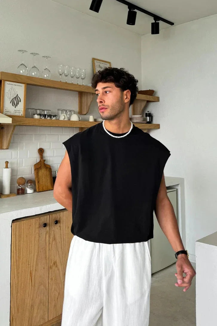 Black Oversized Cut-Off - Comfowear 1