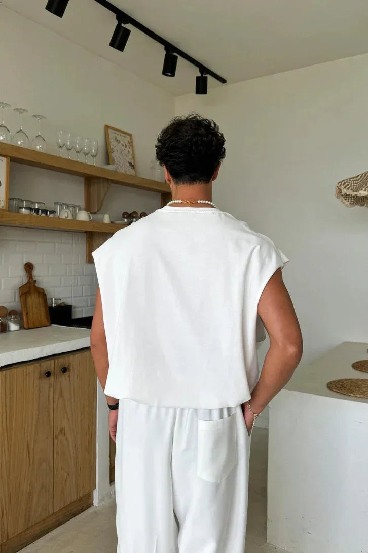 White Oversized Cut-Off - Comfowear 3