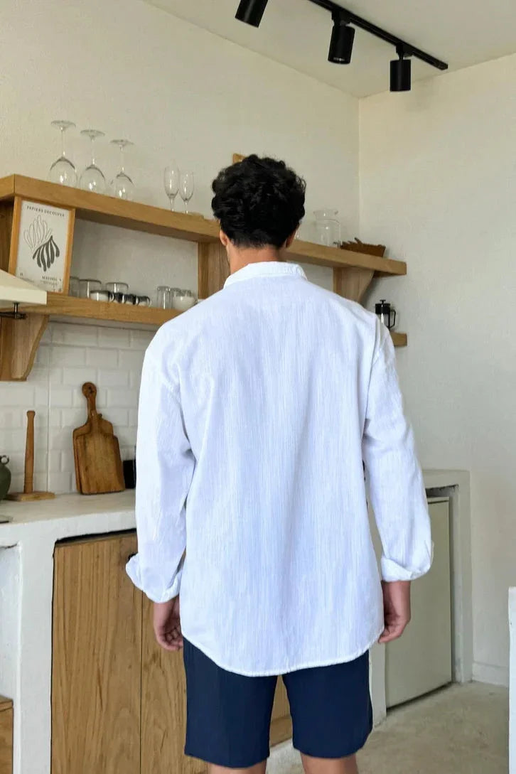 Off White Linen Shirt - Comfowear 3