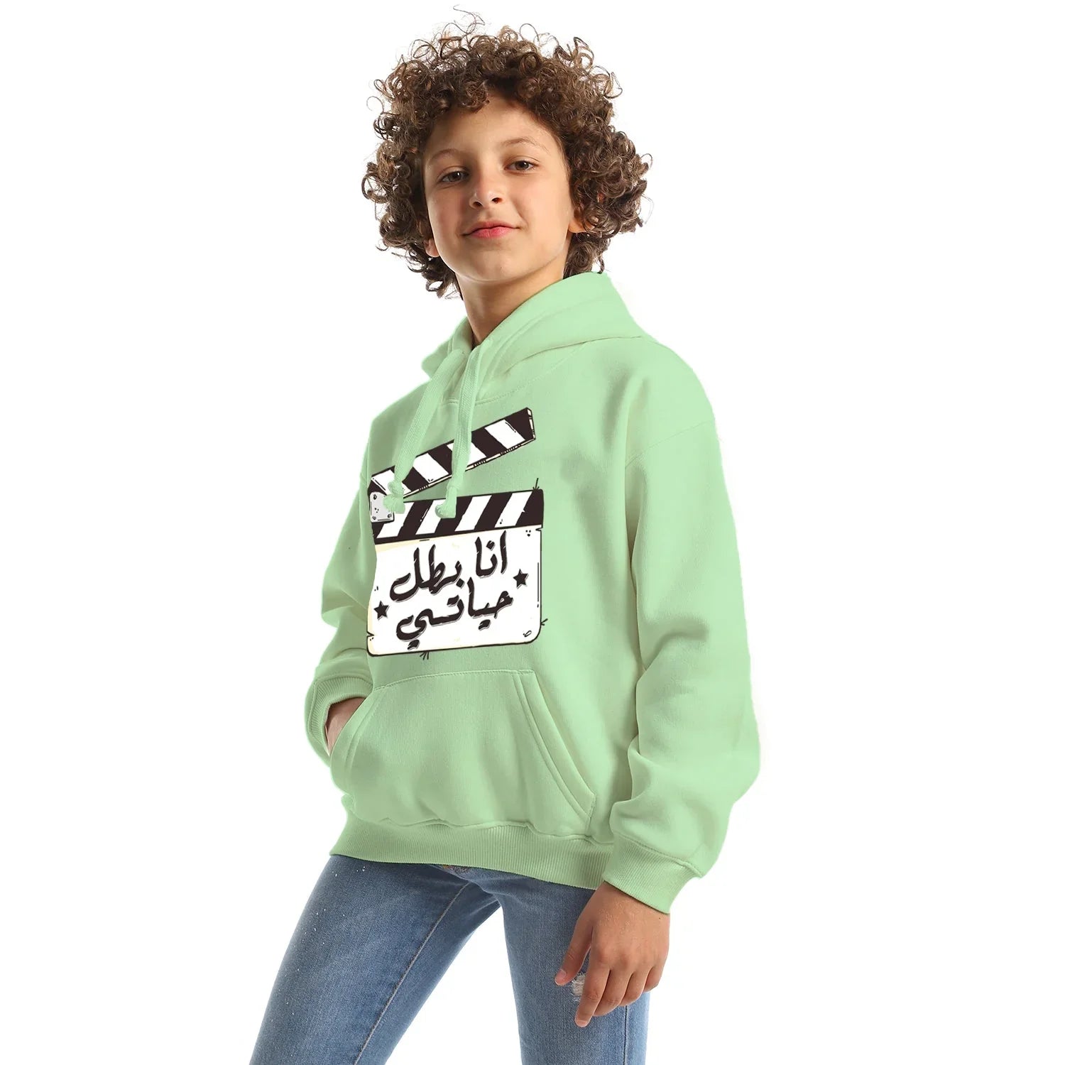 NAS Trends - Im My Own Hero Kids Oversized Hoodie-mint Green 4