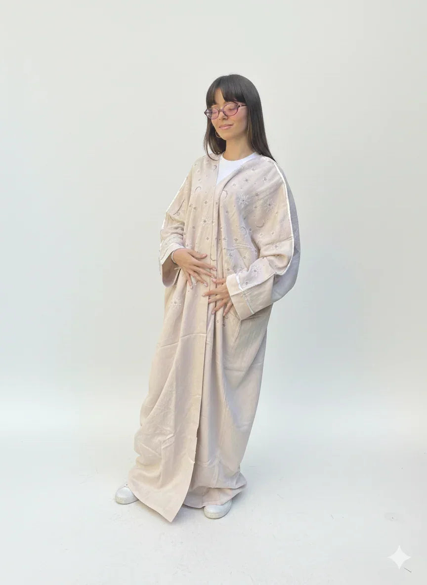Beige Kaftan with Crescent & Star Strass - Urbantique - Babazzaro