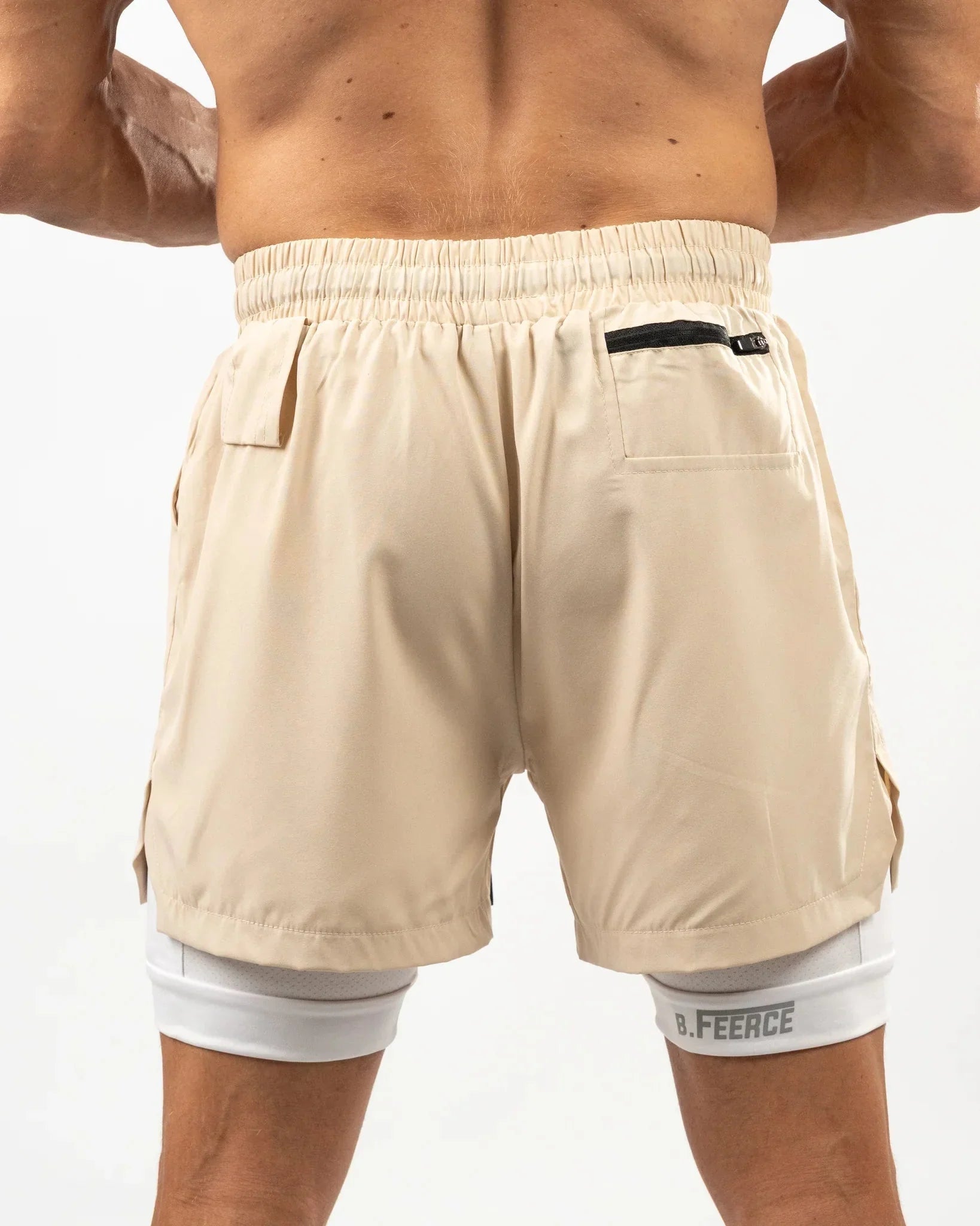 BFEERCE 2 - in - 1 Performance Shorts – Sand - Bfeerce - Babazzaro