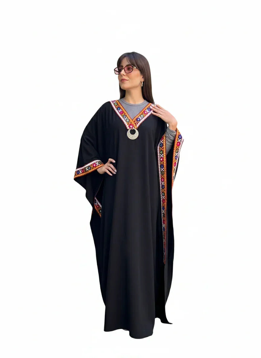Black Embroidered Abaya - Urbantique - Babazzaro