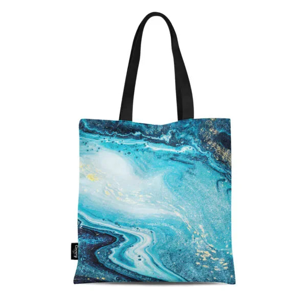 Covery - Blue and Gold Marble Totebag 1