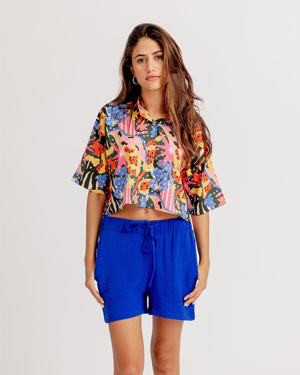 In your shoe - Blue Flowy Shorts 4