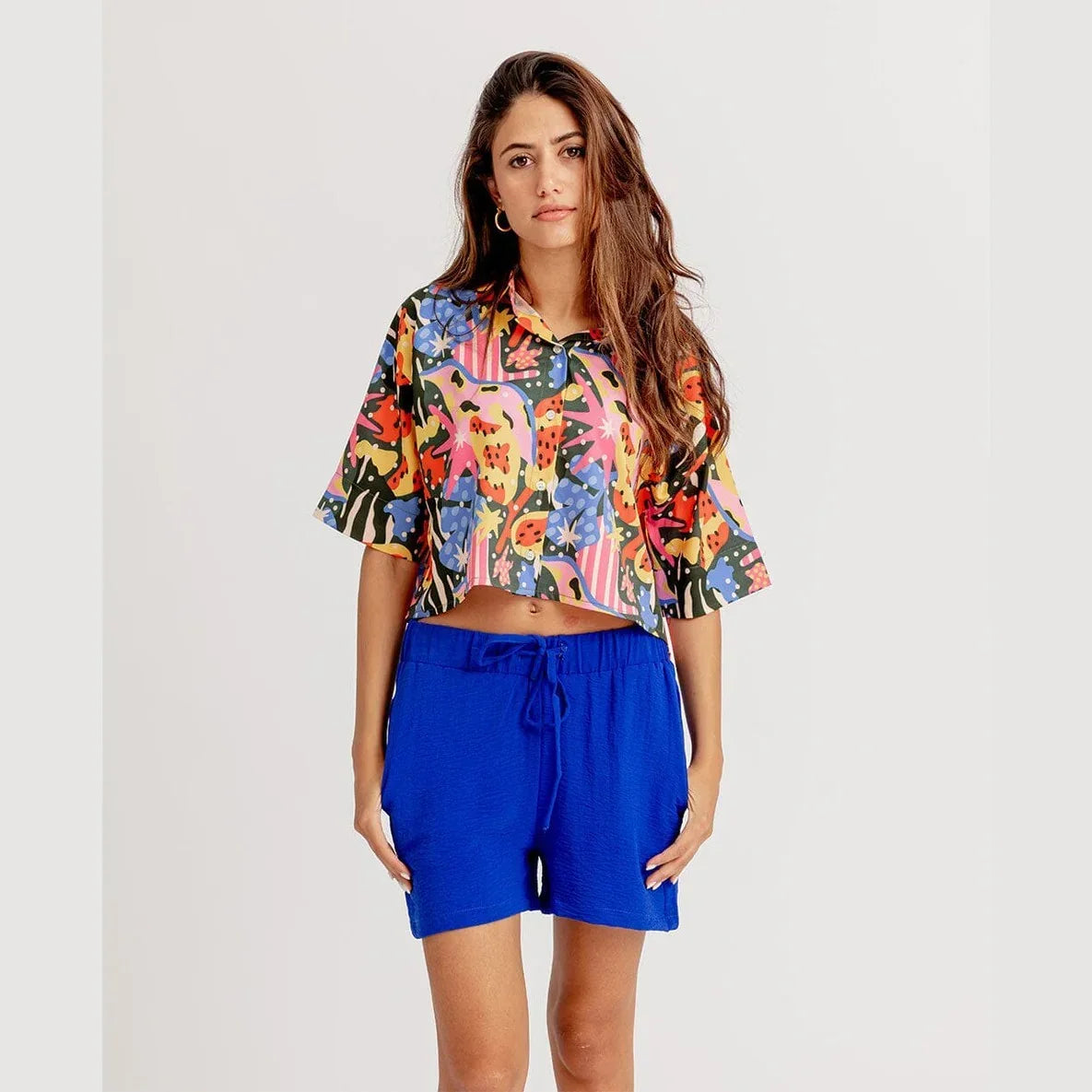 Blue Flowy Shorts - In your shoe - Babazzaro