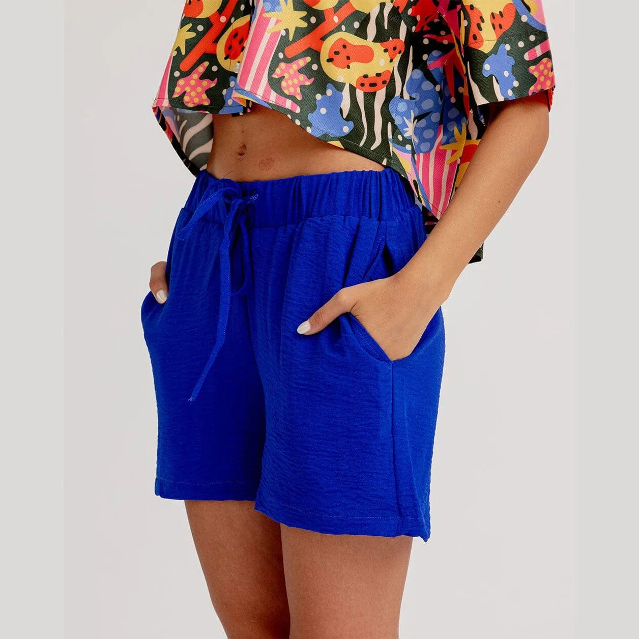 In your shoe - Blue Flowy Shorts 2