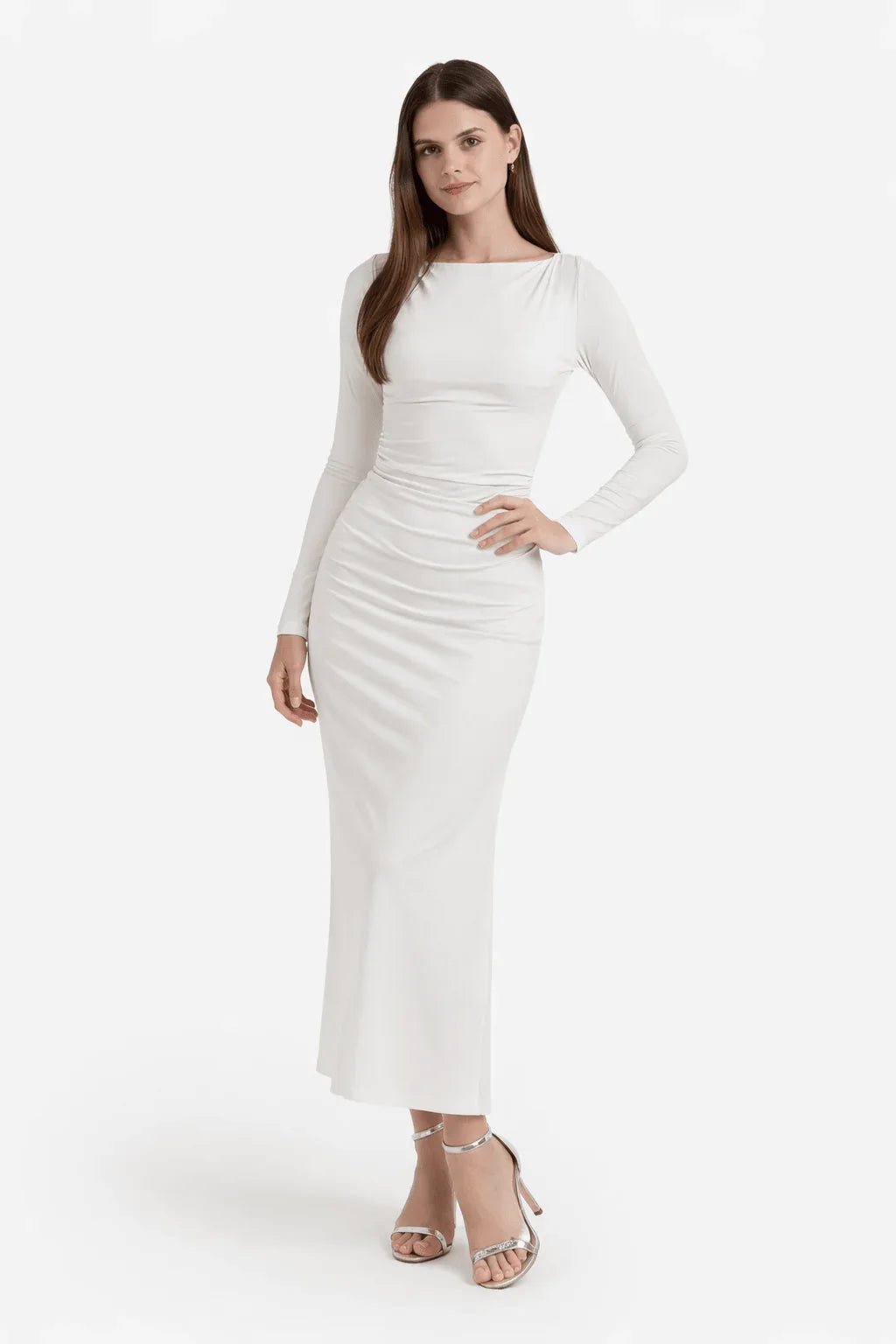 Boat Neck Slim Dress - Clue - Babazzaro