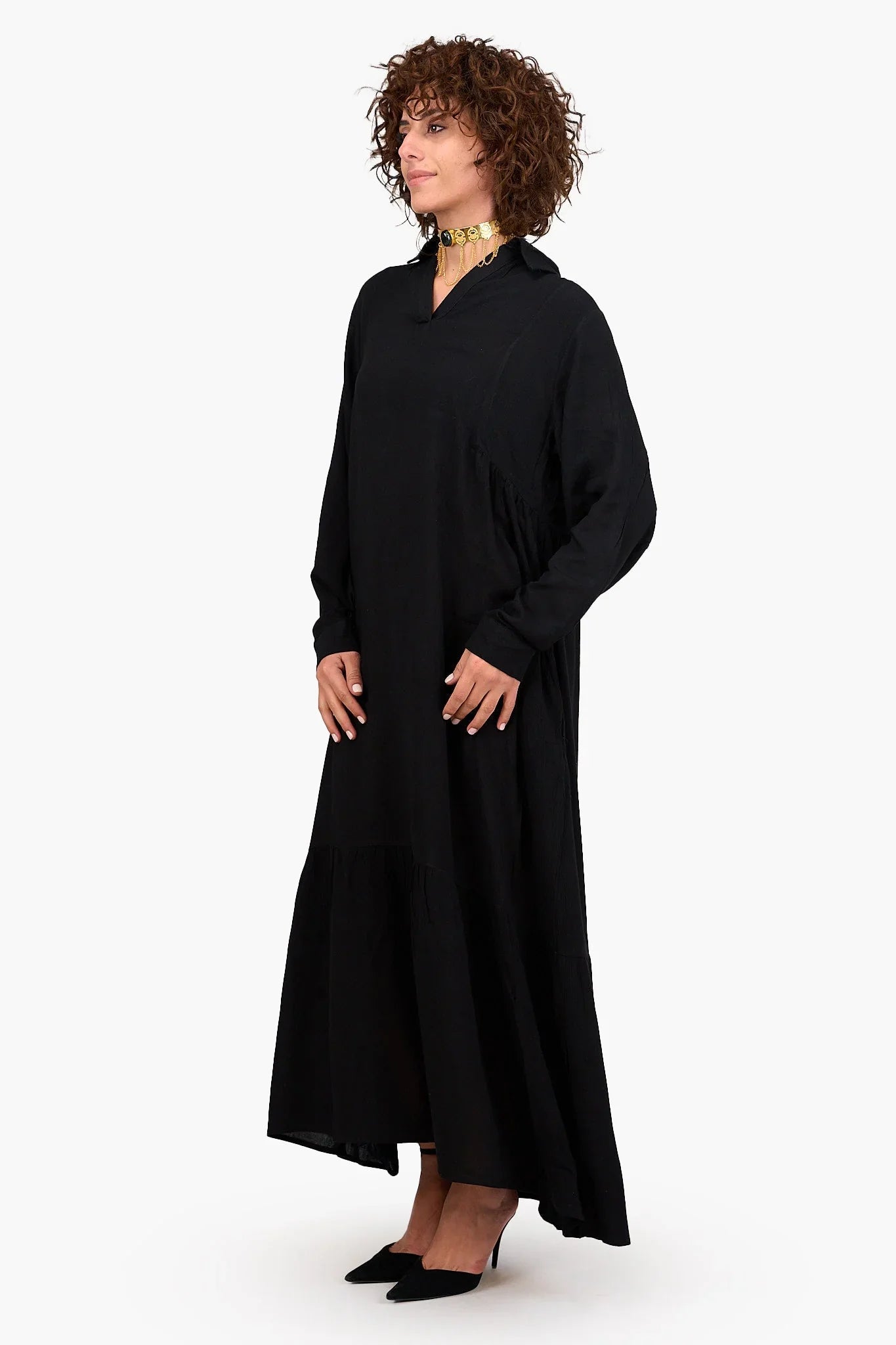 Buttoned Cuffs Dress - Clue - Babazzaro