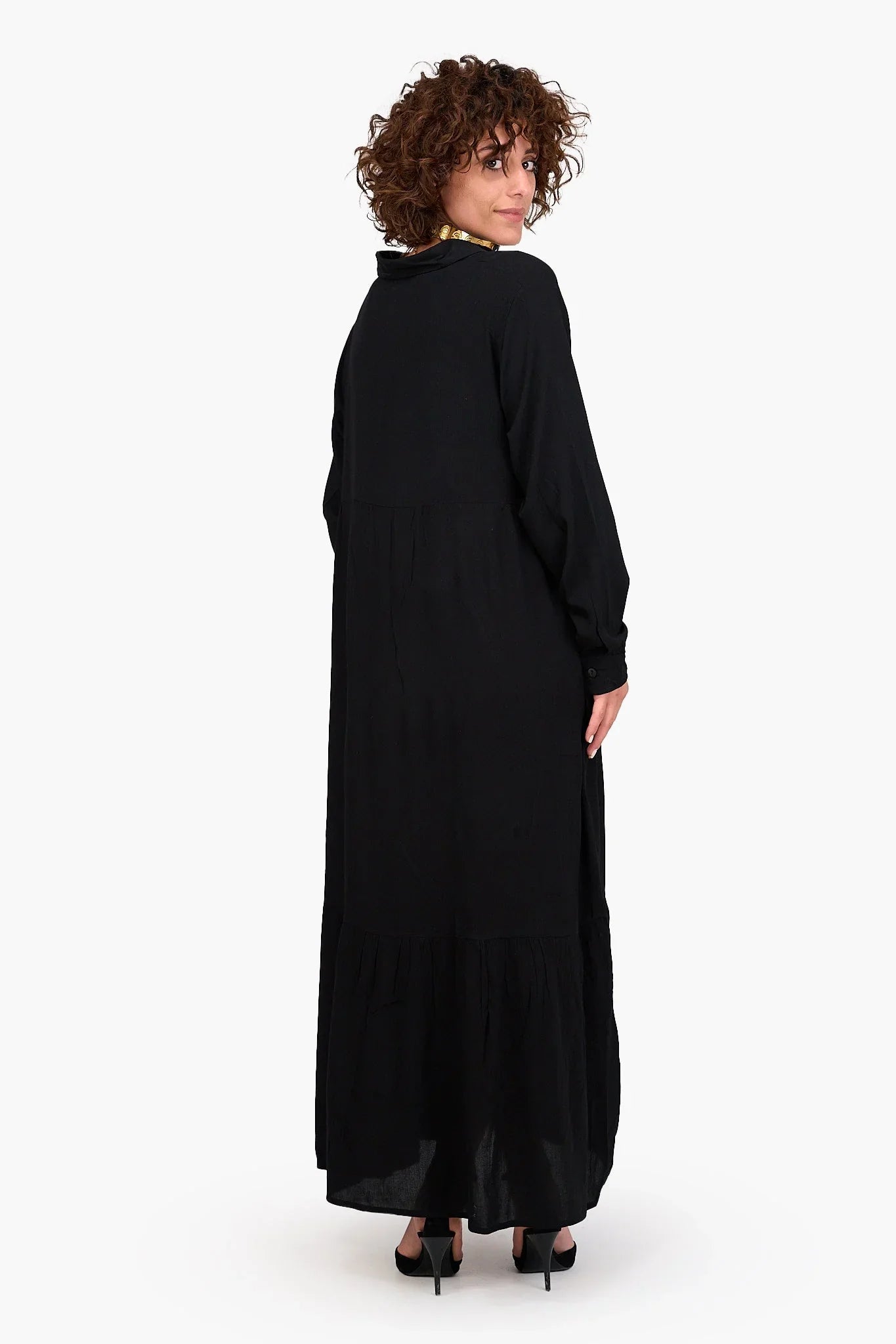 Buttoned Cuffs Dress - Clue - Babazzaro