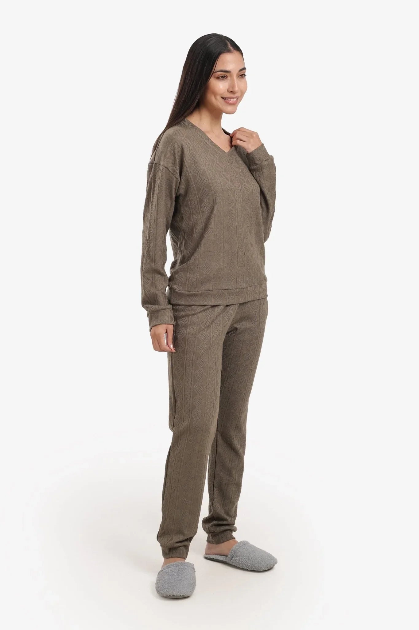 Cable Knit Pattern Pyjama Set - Carina - Babazzaro