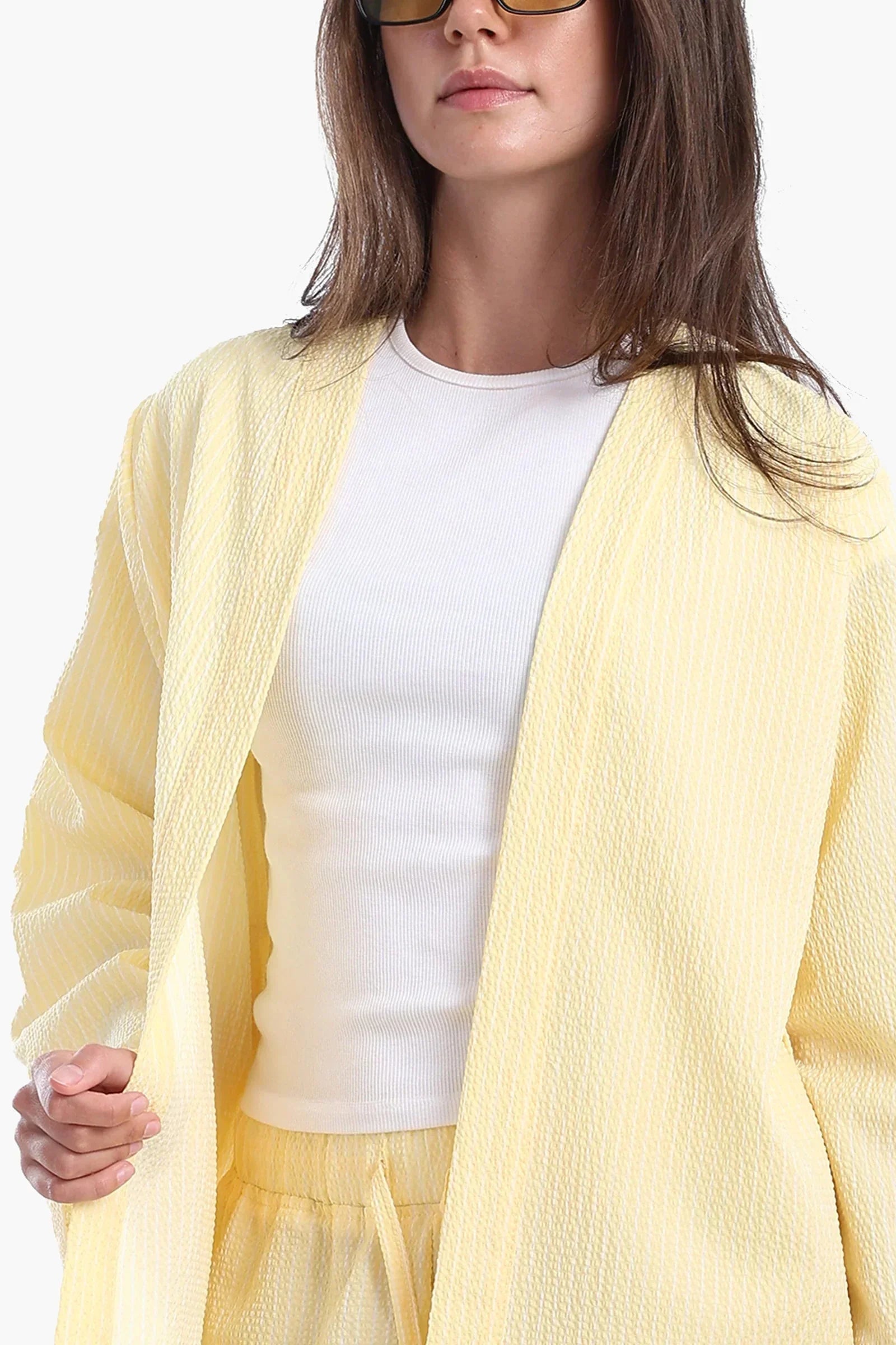 Carina - Striped Open Neckline Cardigan 2