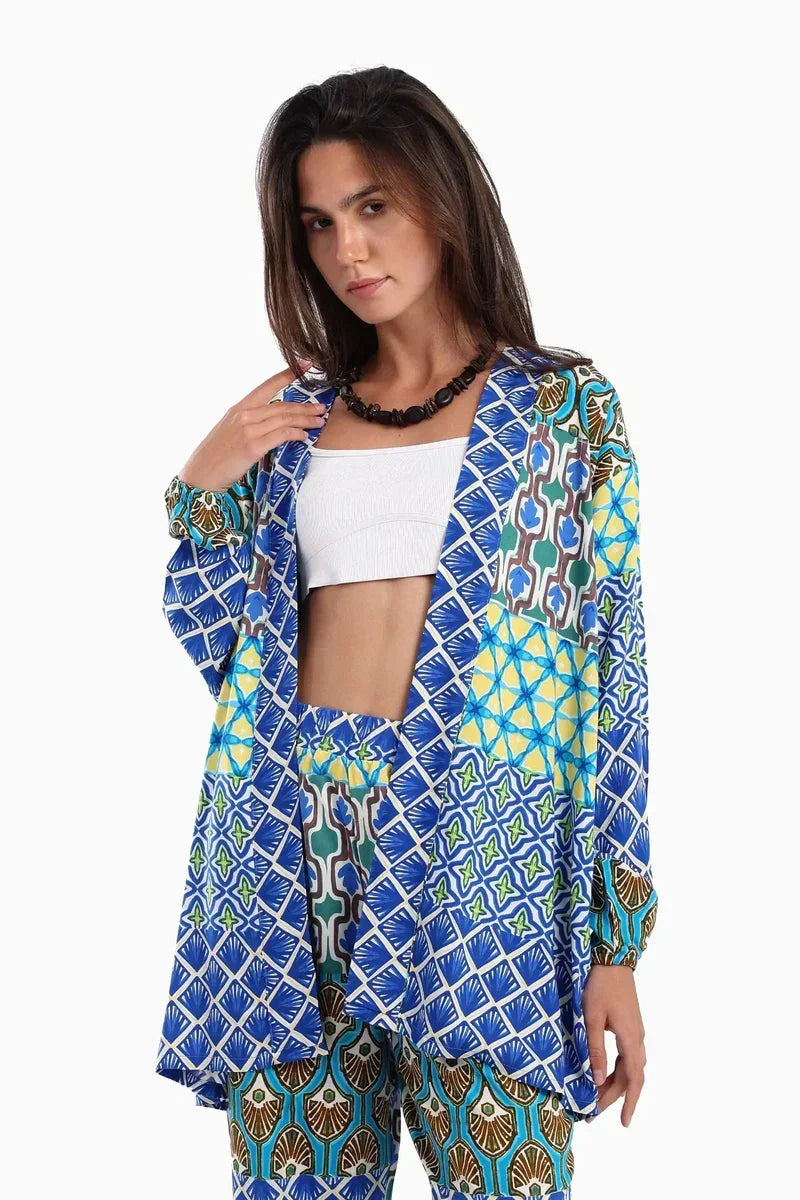 Printed Multi Patterned Kimono - Carina 1