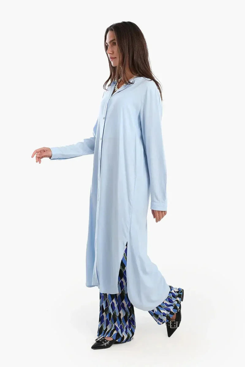 Long Plain Shirt Dress - Carina 6