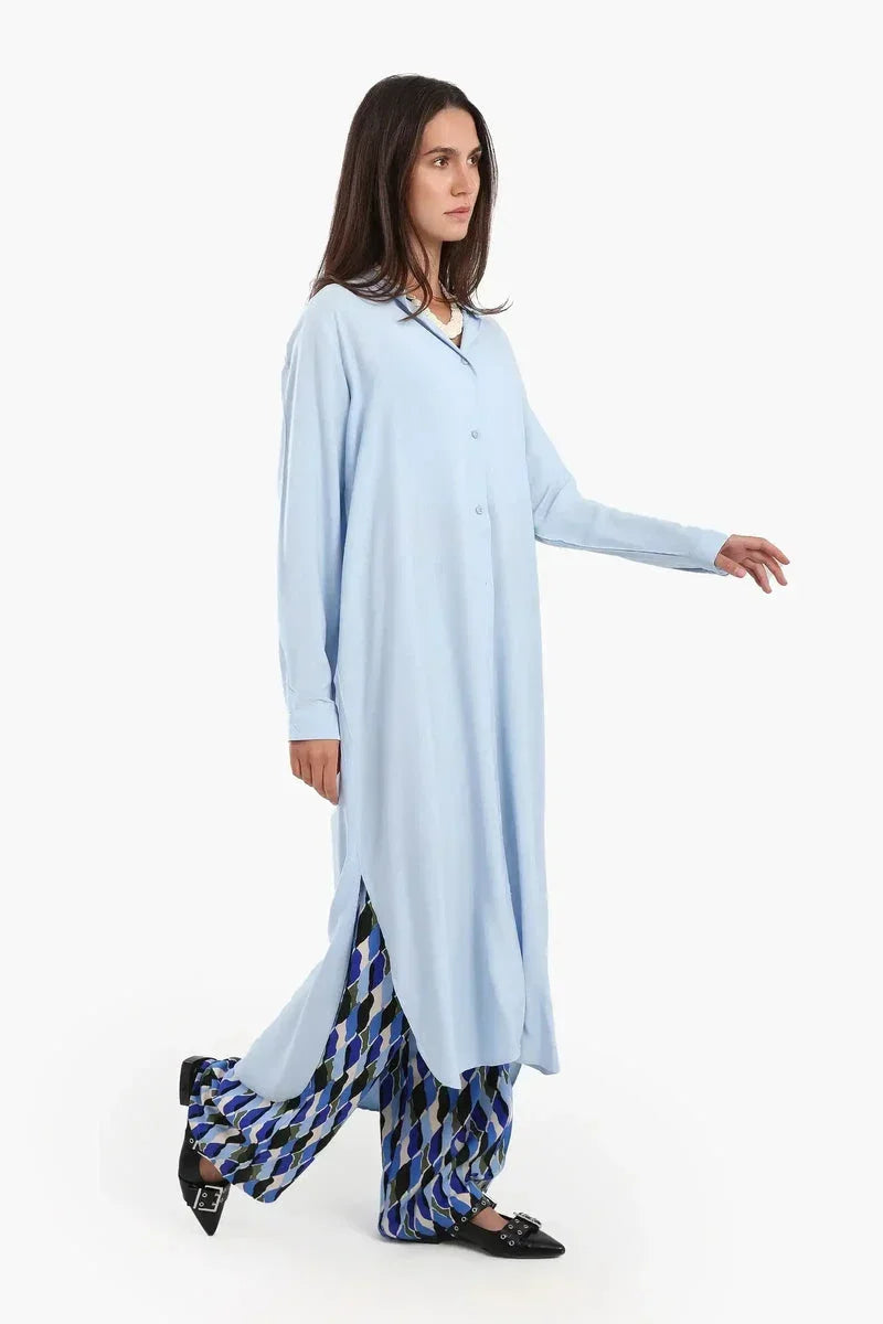 Long Plain Shirt Dress - Carina 15