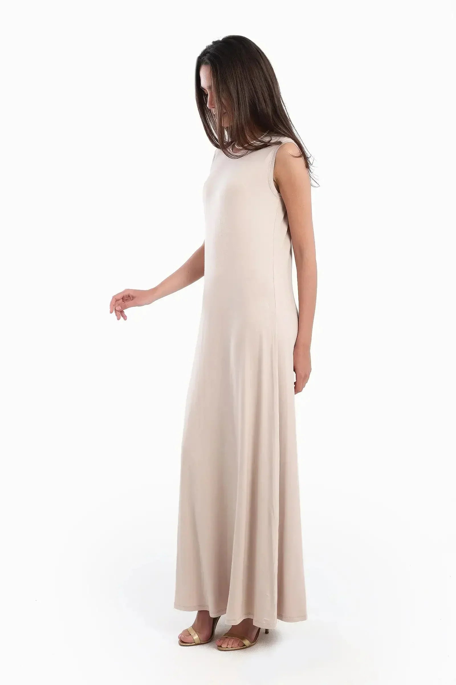 Carina - Viscose Solid Pattern Dress 5