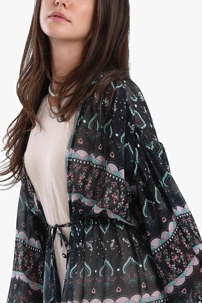 Carina - Printed Kimono with Elastic Waist 4