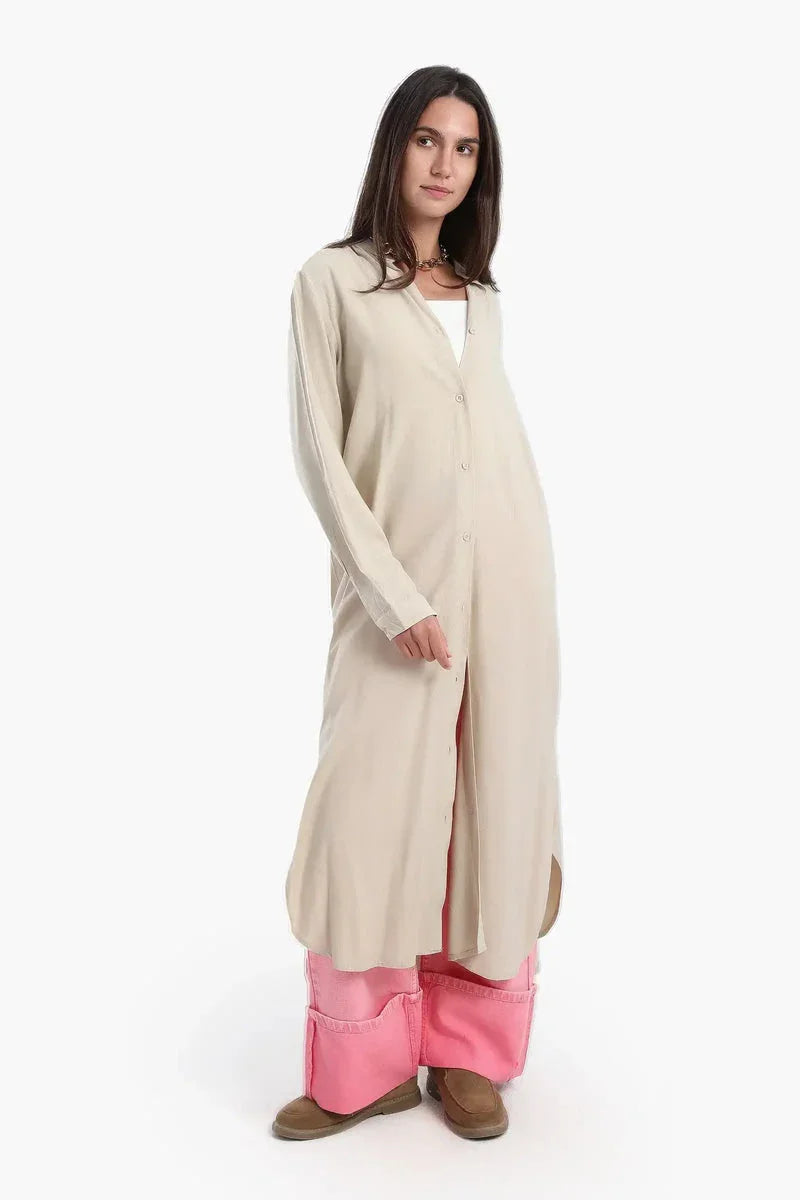 Carina - Long Plain Shirt Dress 13