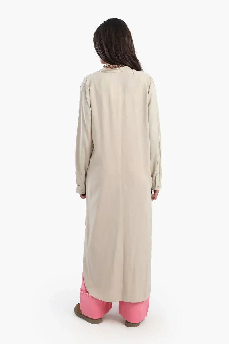 Long Plain Shirt Dress - Carina 7