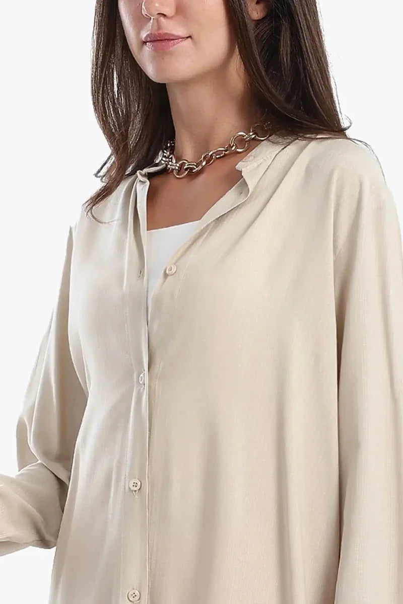 Carina - Long Plain Shirt Dress 10