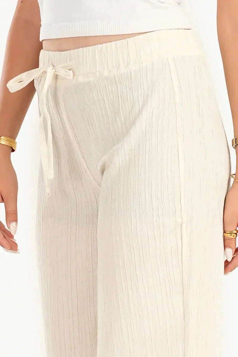 Self Pattern Linen Pants - Carina 7